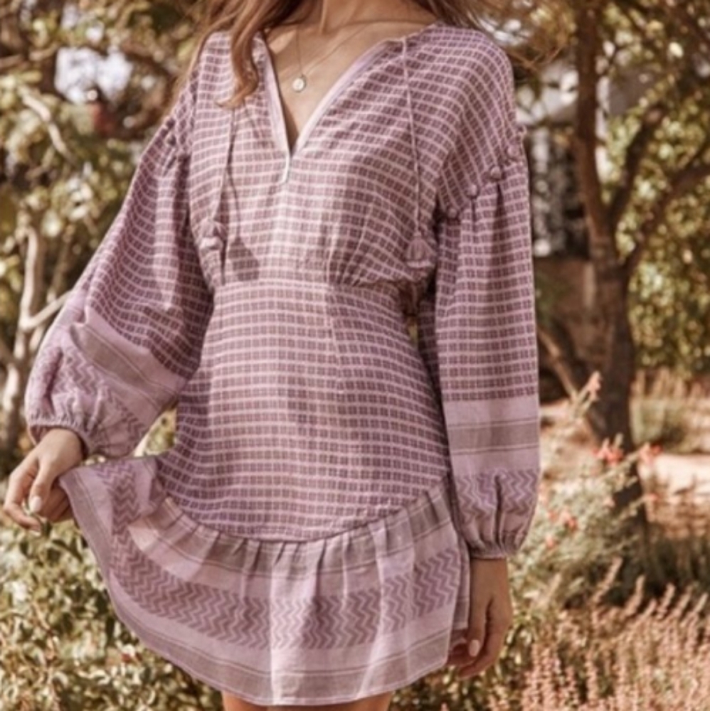 Saylor Malka Light Purple Boho Inspired Dress Size Medium